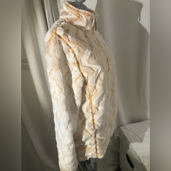 Simply Southern SOFT Ripple Sherpa Pullover Cream & Gold Plush 3/4 Zip Sz Medium - Picture 6 of 14